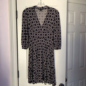 Banana Republic Brown Silk Blend‎ Chain Jersey Empire Dress Women’s Sm Business